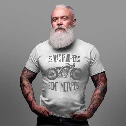 T-shirt moto vintage les vrais grand-pères sont motards 2