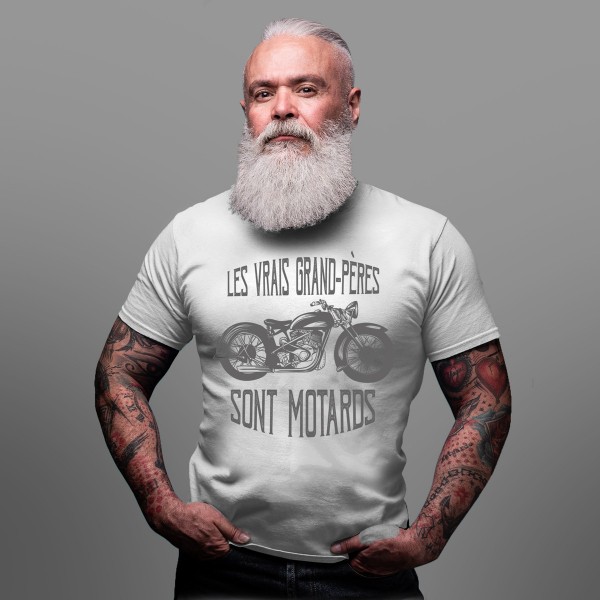 Tee shirt moto vintage les vrais grand-pères sont motards