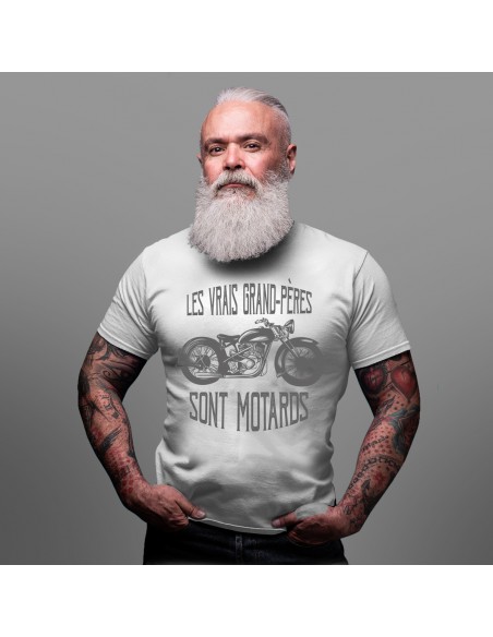 Tee shirt moto vintage les vrais grand-pères sont motards