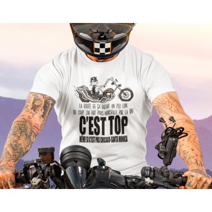 Tee shirt humour moto route 66