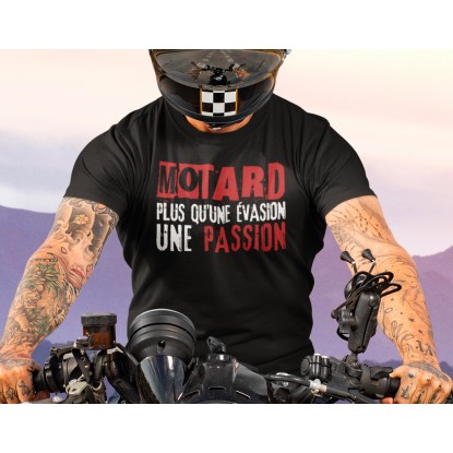 t shirt moto homme motard plus qu'une passion