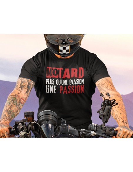 t shirt moto homme motard plus qu'une passion