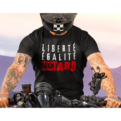 T shirt biker vintage Liberté Egalité Motard