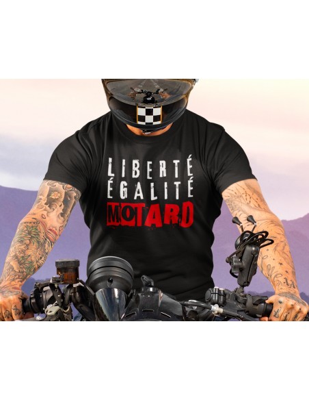 T shirt biker vintage Liberté Egalité Motard