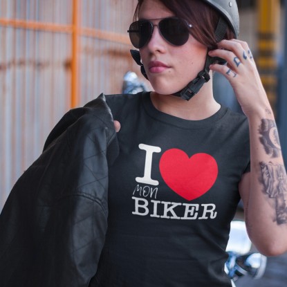 T-shirt moto femme Love