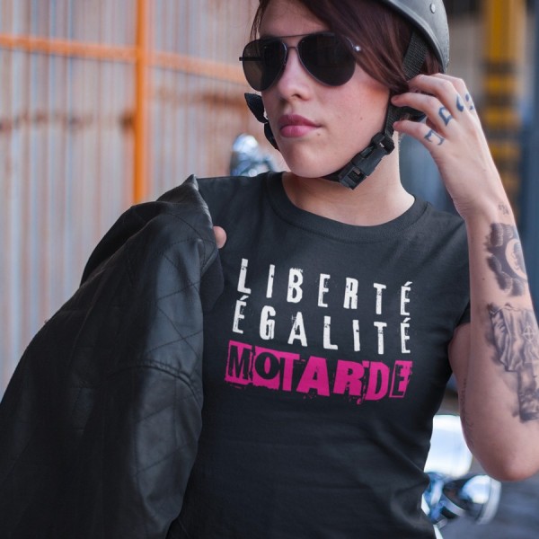 Tee shirt moto Liberté Egalité Motarde