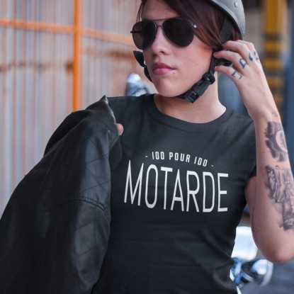 T shirt moto vintage femme 100 pour 100 motarde