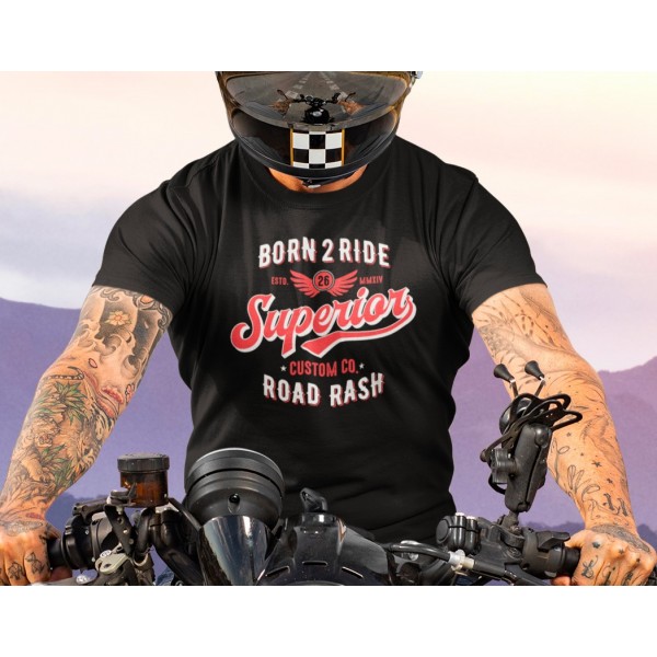 Tee shirt vintage motard Born 2 ride