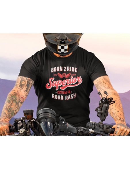 Tee shirt vintage motard Born 2 ride