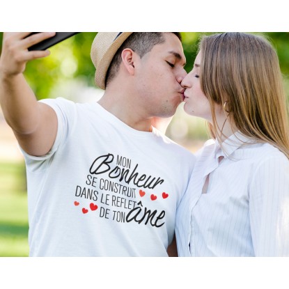 Tee shirt amour mon bonheur se construit 2