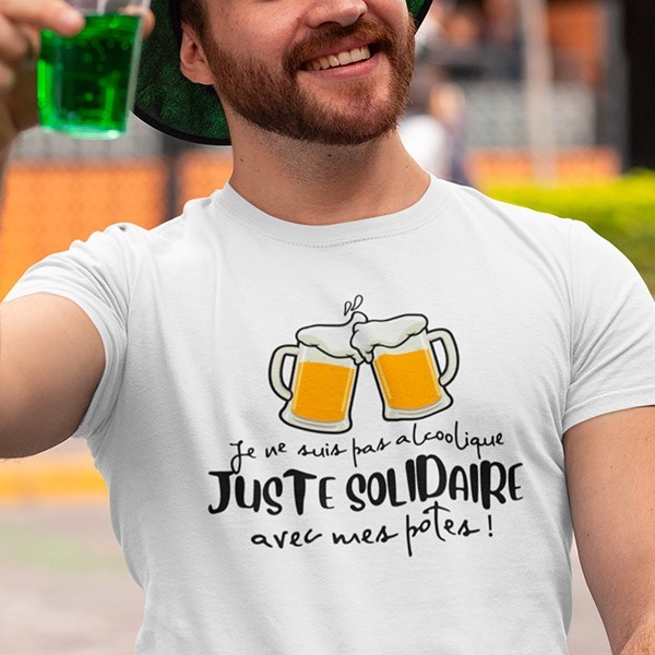 Homme Cadeau drôle homme humour alcool soirée apéro fêtard bière T-Shirt :  : Mode