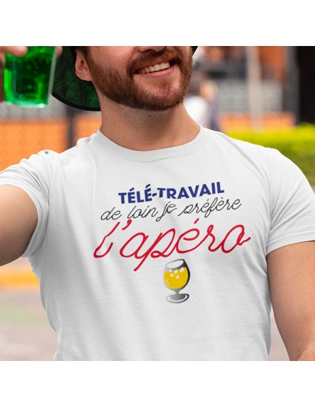 Tee shirt humour télé travail ou apéro