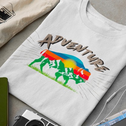 T-shirt Adventure coton blanc ou noir