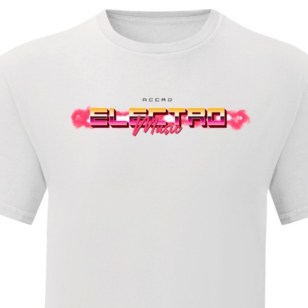 T-shirt Electro music blanc