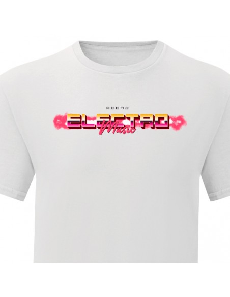 T-shirt Electro music blanc