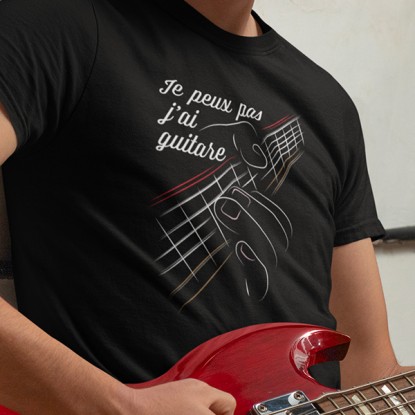 Tee shirt musique Je peux pas j'ai guitare