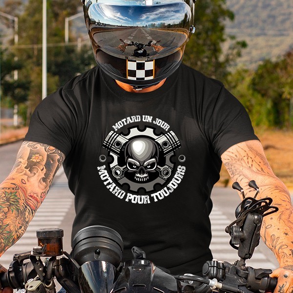 T-shirt moto homme motard pour toujours