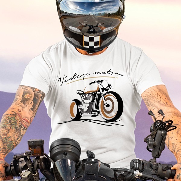 Tee shirt moto Harisson Motor Shop, vintage, biker, gris, homme