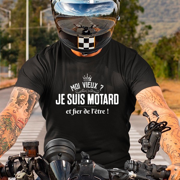 Tee shirt moto vintage homme Vieux motard que jamais