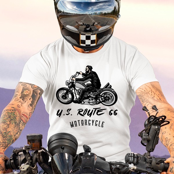 T-shirt motard us route 66