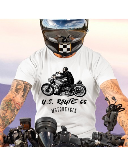 T-shirt motard us route 66