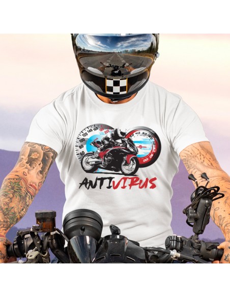 T shirt moto sportive antivirus