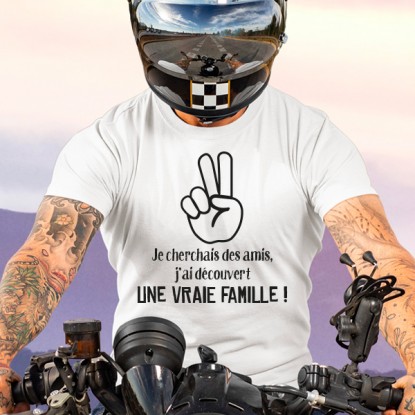 T-shirt moto homme avec message de fraternité