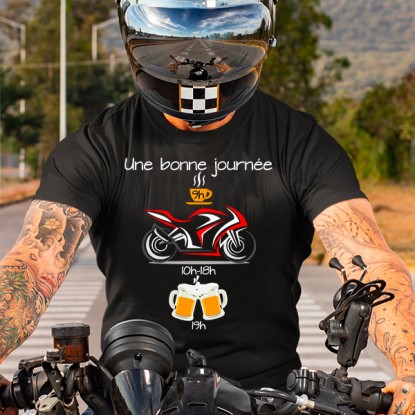 T shirt moto boulot apéro