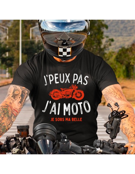 T-shirt moto homme je peux pas j'ai moto