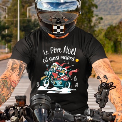 Tee shirt le Père Noël est aussi motard