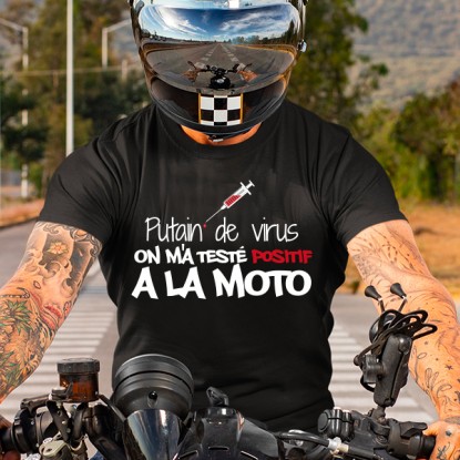 T-shirt moto humour virus