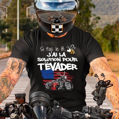 Tee shirt motard humour en cas de bourdon