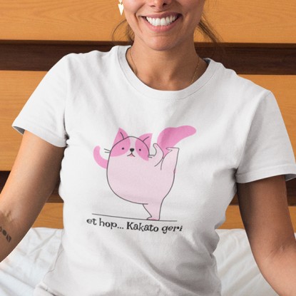 T-shirt chat karaté kid
