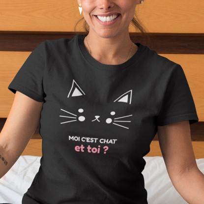 Tee shirt humour moi c'est chat