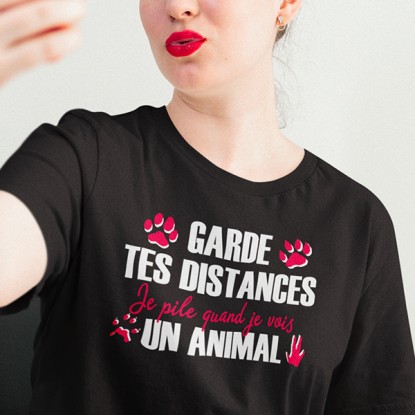 T-shirt animaux garde tes distances