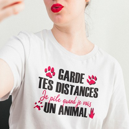 T-shirt animaux garde tes distances 2