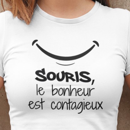 T-shirt humour le bonheur est contagieux