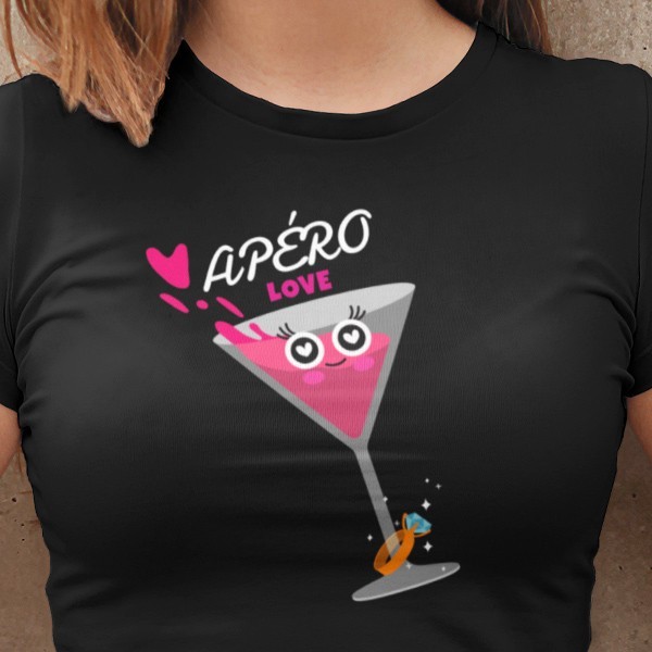 Tee shirt humour femme apéro love