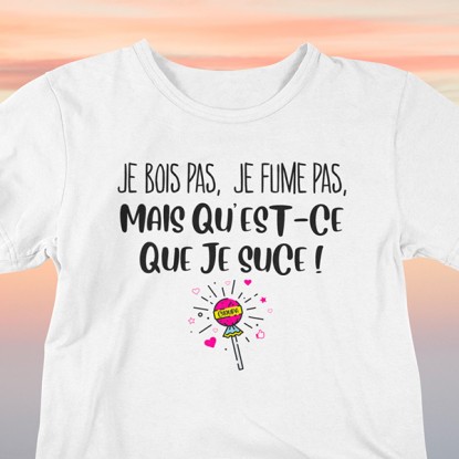 Tee shirt humour homme je bois pas je fume pas