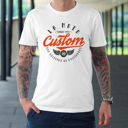 T-shirt moto homme motard une histoire de passionnés 2