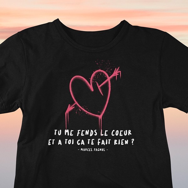 Tee shirt amour homme femme tu me fends le coeur