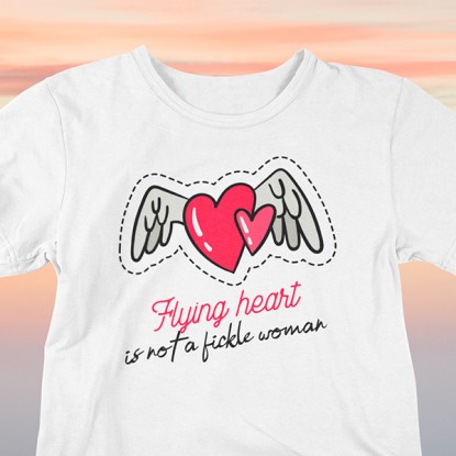 Tee shirt amour femme flying heart
