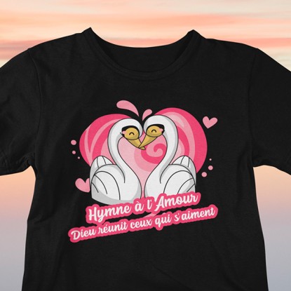 Tee shirt homme femme hymne à l'amour