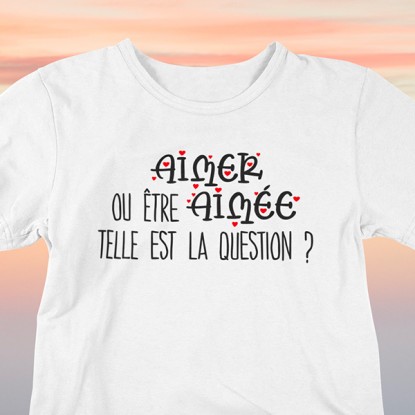 Tee shirt amour original aimer ou être aimée