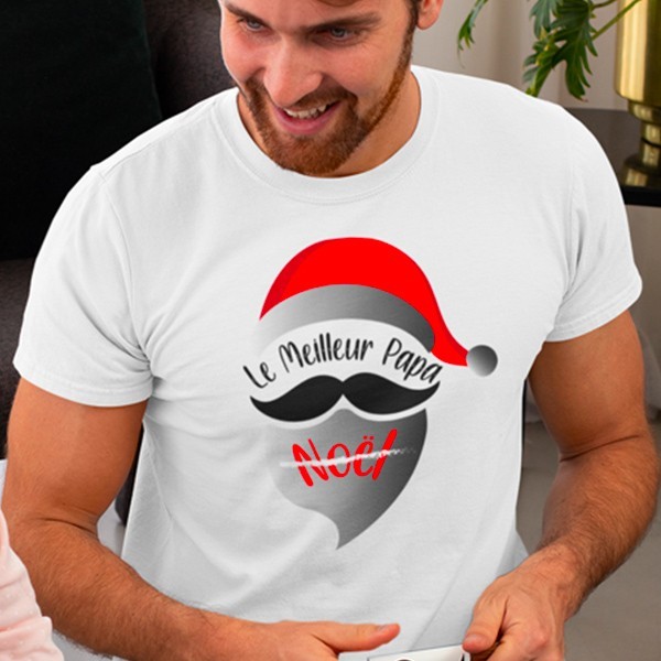 tee-shirt a manches courtes special noel homme blanc tee-shirts