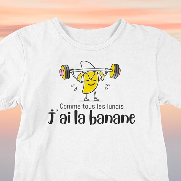 Tee shirt humour sport j'ai la banane