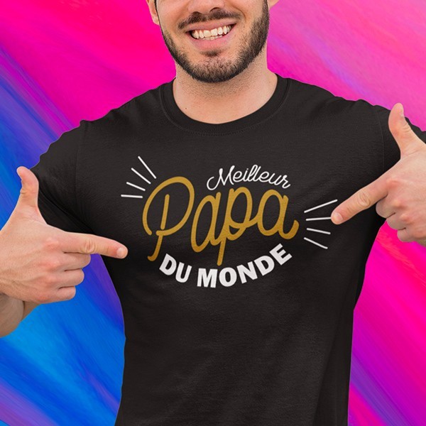 Tee shirt fete des pere meilleur papa du monde