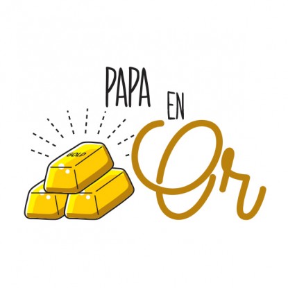 Tee shirt humour fete des peres papa en or 2
