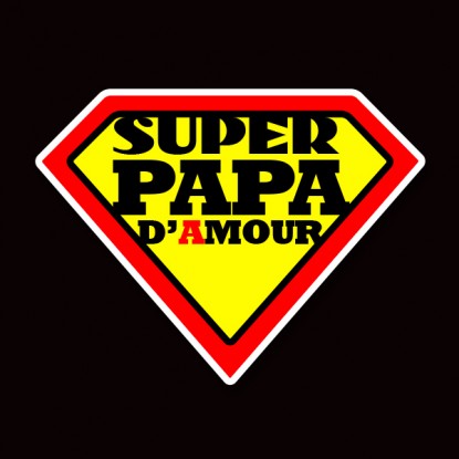 Tee shirt fête des pères rigolo super papa d'amour 2