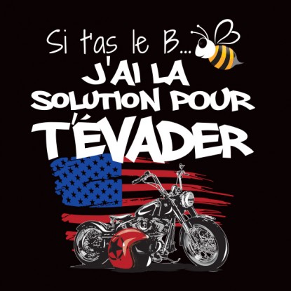 Tee shirt motard humour en cas de bourdon 2